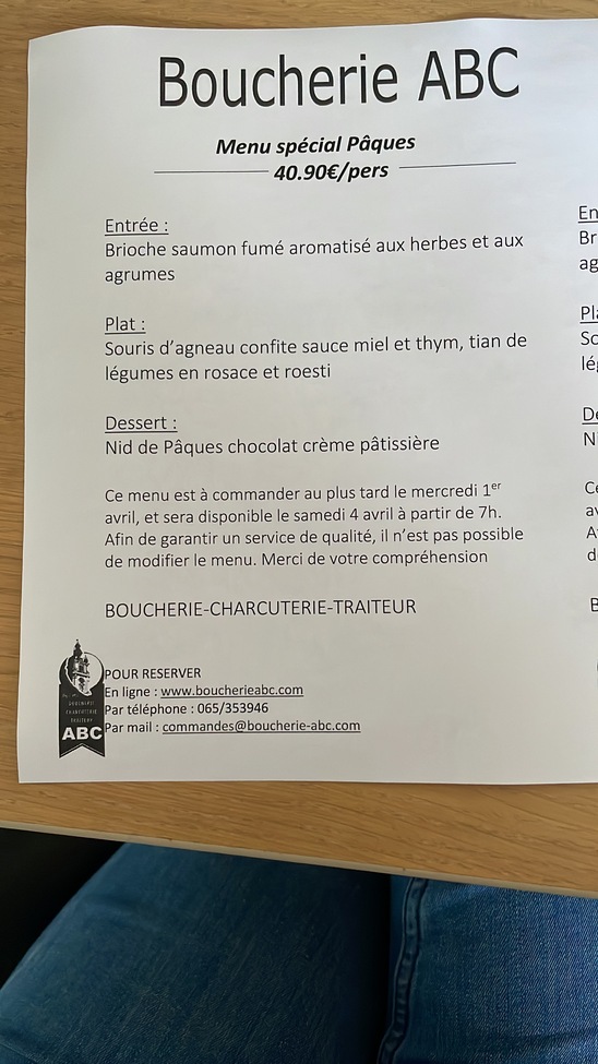 Découvrez notre menu spécial Pâques 